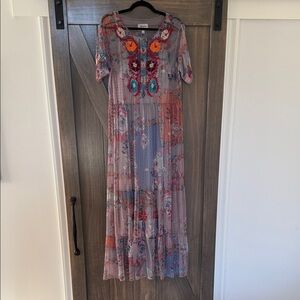 Johnny Was Vibrant Patchwork Maxi Dress